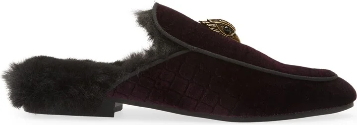 Hugh Velvet & Faux Fur Loafer Mule - Image 3