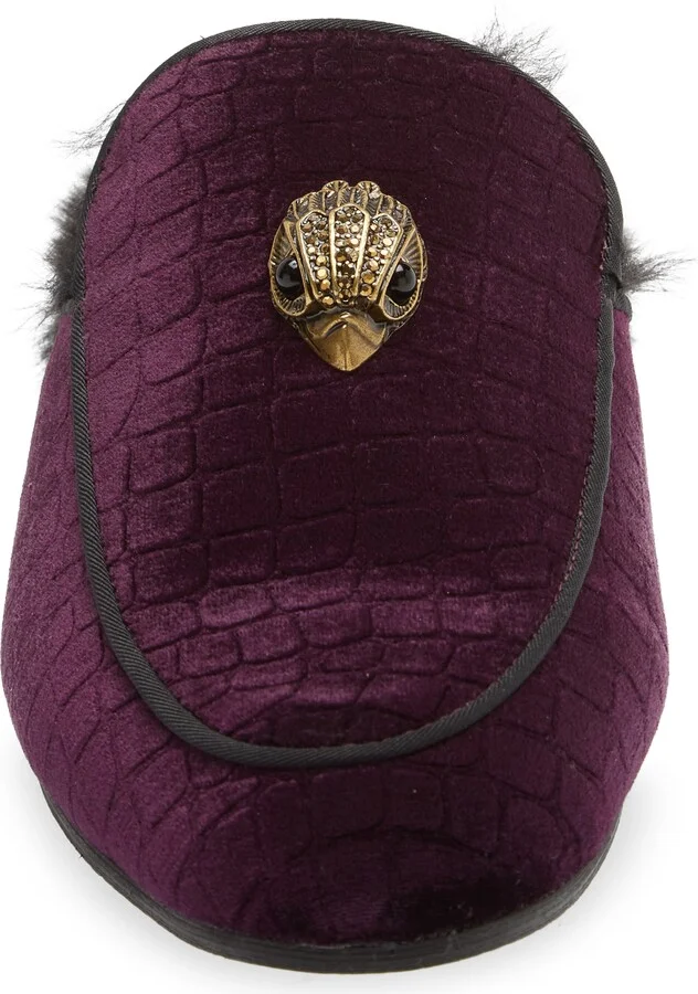 Hugh Velvet & Faux Fur Loafer Mule - Image 4
