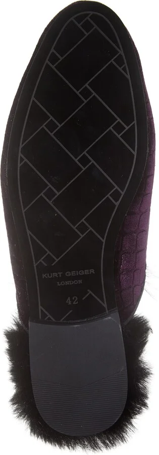 Hugh Velvet & Faux Fur Loafer Mule - Image 6