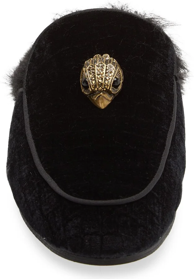 Hugh Velvet & Faux Fur Loafer Mule - Image 4