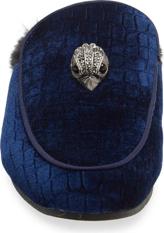 Hugh Velvet & Faux Fur Loafer Mule - Image 10