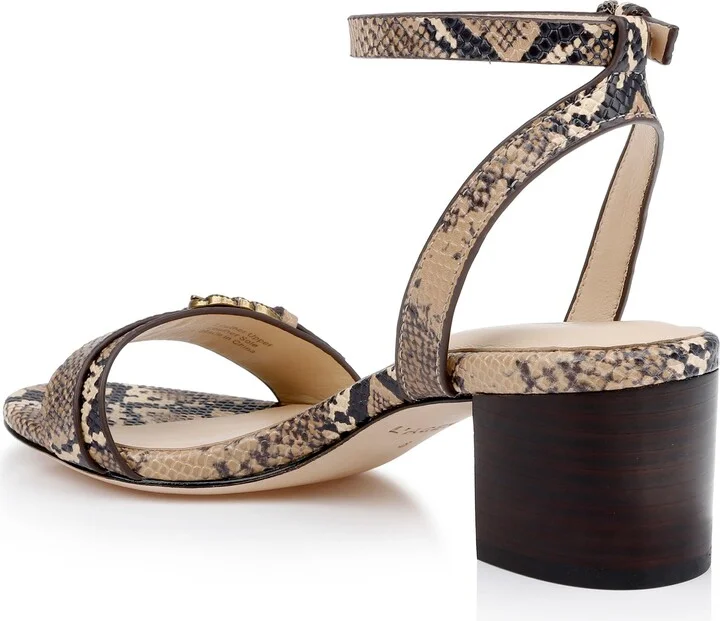 Hughette Snakeskin Embossed Ankle Strap Sandal - Image 2