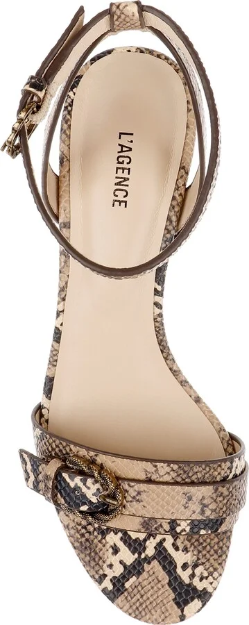 Hughette Snakeskin Embossed Ankle Strap Sandal - Image 5