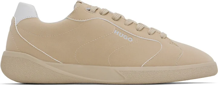 Hugo Beige Cupsole Logo Detail Sneakers