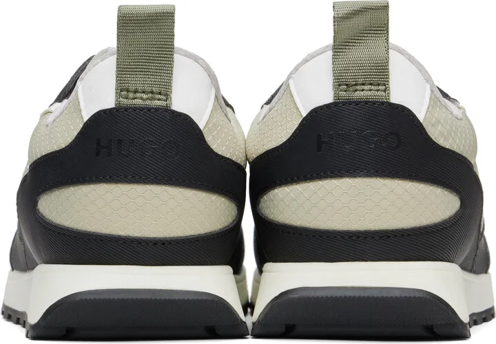 Hugo Black & Beige Mixed-Material Ripstop & Faux-Leather Sneakers - Image 2