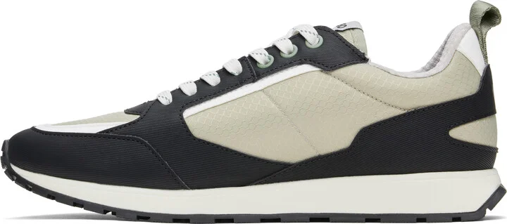 Hugo Black & Beige Mixed-Material Ripstop & Faux-Leather Sneakers - Image 3