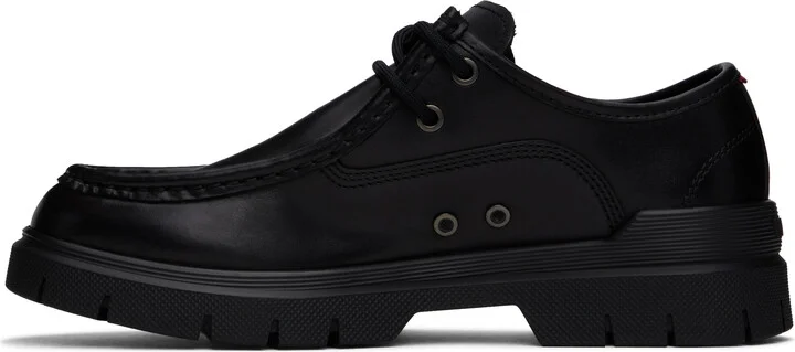 Hugo Black Double Stitching Derbys - Image 3
