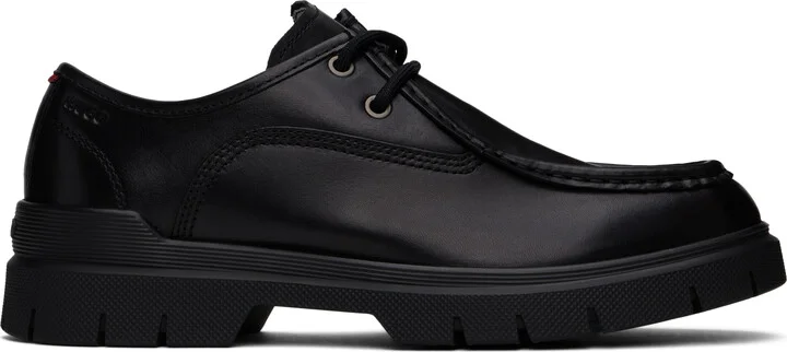 Hugo Black Double Stitching Derbys