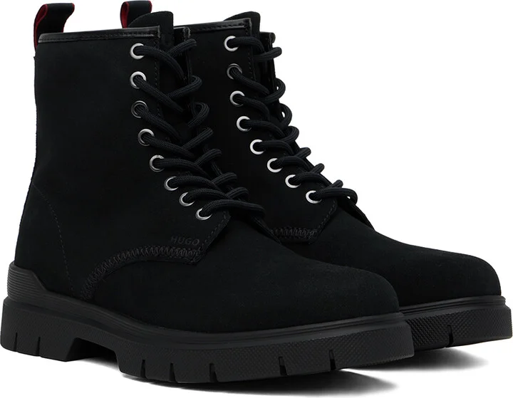 Hugo Black Embossed Boots - Image 4