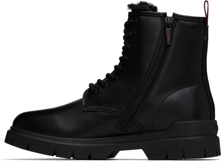 Hugo Black Faux-Fur Lined Boots - Image 3