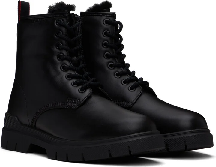 Hugo Black Faux-Fur Lined Boots - Image 4
