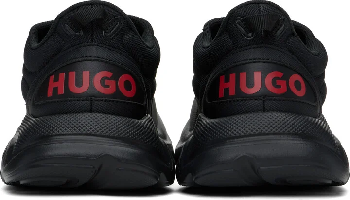 Hugo Black Faux-Leather Sneakers - Image 2