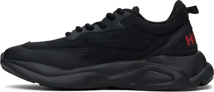 Hugo Black Faux-Leather Sneakers - Image 3