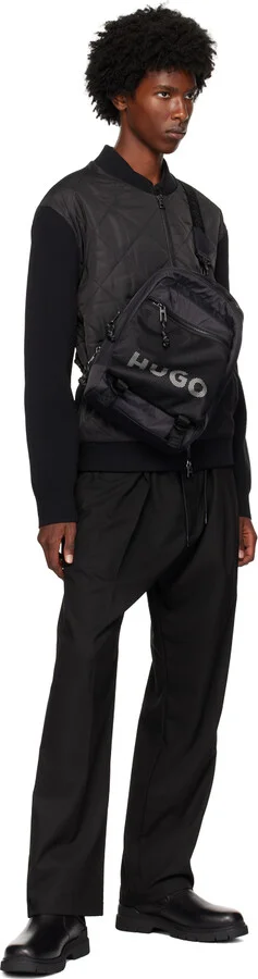 Hugo Black Grained Leather Chelsea Boots - Image 5