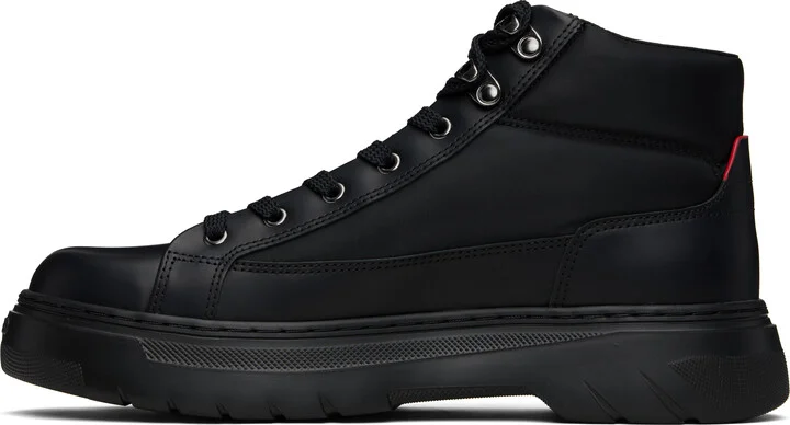 Hugo Black Lace-Up Boots - Image 3