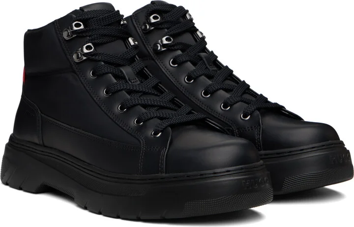 Hugo Black Lace-Up Boots - Image 4