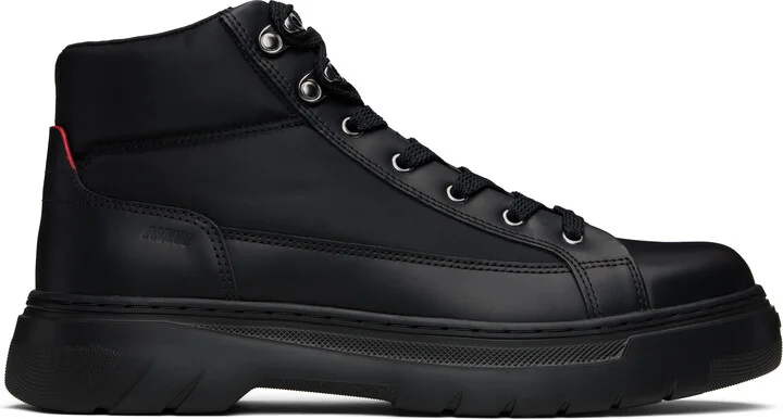 Hugo Black Lace-Up Boots