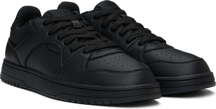 Hugo Black Lace-Up Sneakers - Image 4