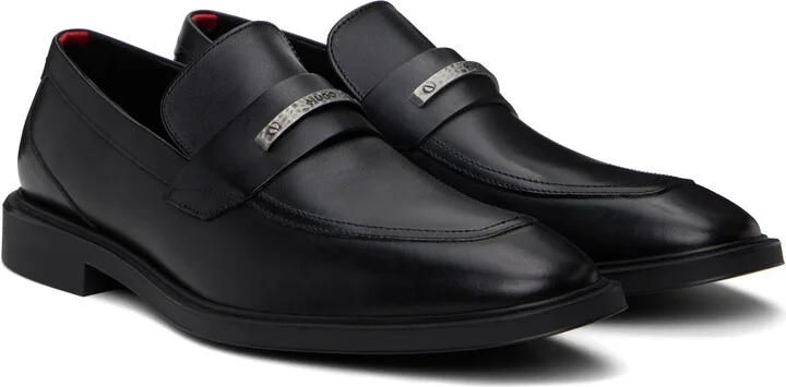 Hugo Black Leather Loafers - Image 4