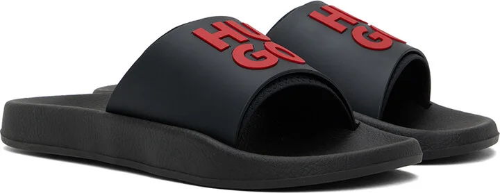 Hugo Black Logo-Branded Slides - Image 4