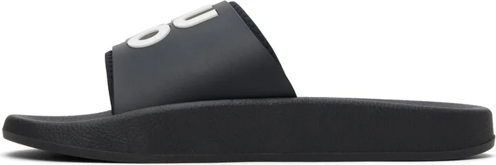 Hugo Black Logo-Branded Straps Slides - Image 3