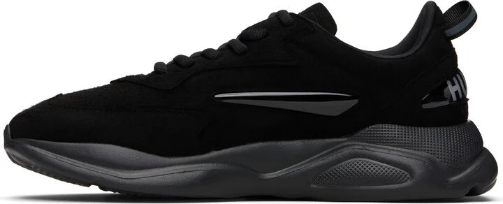 Hugo Black Logo Faux-Suede Sneakers - Image 3