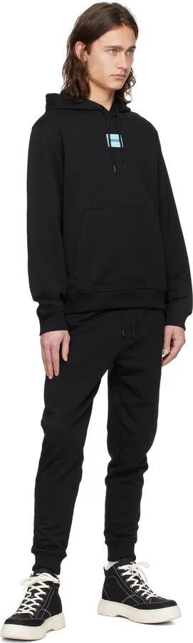 Hugo Black Stacked Logo Sneakers - Image 5