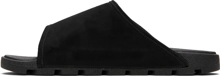 Hugo Black Strap Faux-Suede Upper Sandals - Image 3