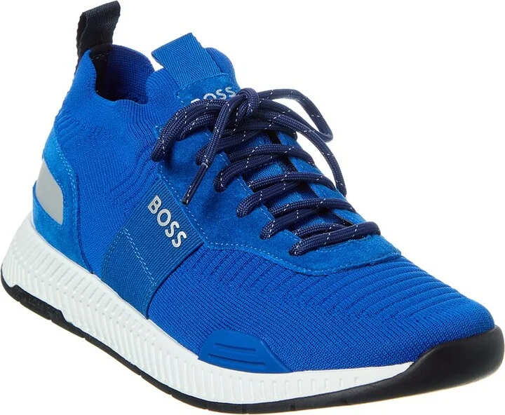Hugo Boss Titanium Knit & Suede Sneaker