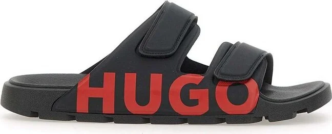 Hugo Double Touch-Closure Straps Logo Sandals