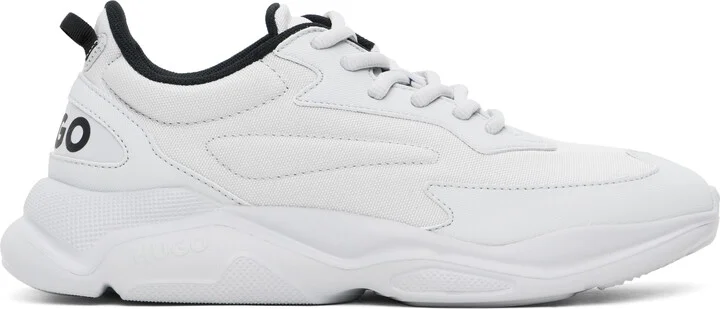 Hugo Gray Faux-Leather Sneakers