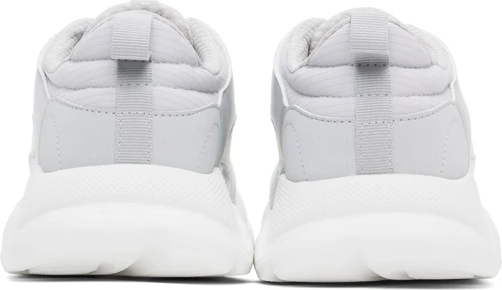Hugo Gray & White Faux-Leather Sneakers - Image 2