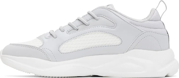 Hugo Gray & White Faux-Leather Sneakers - Image 3