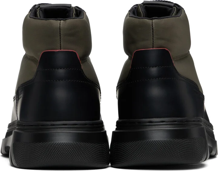 Hugo Khaki & Black Lace-Up Boots - Image 2