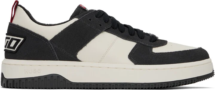 Hugo Off-White & Black Low-Top Sneakers