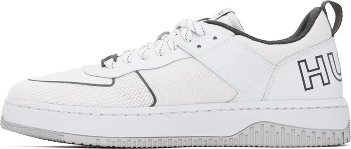Hugo Off-White Mixed-Material Sneakers - Image 3
