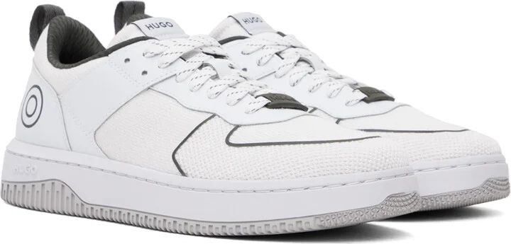 Hugo Off-White Mixed-Material Sneakers - Image 4