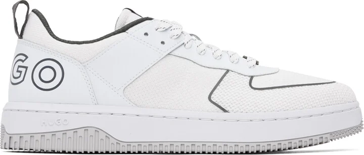 Hugo Off-White Mixed-Material Sneakers