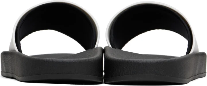 Hugo White & Black Logo-Branded Straps Pool Slides - Image 2