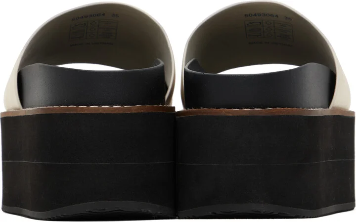 Hugo White Embossed Platform Sandals - Image 2