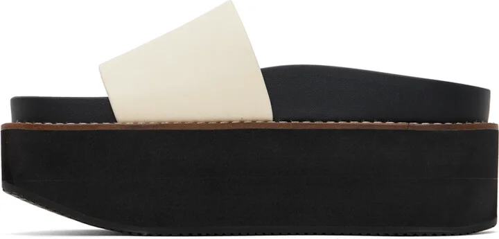 Hugo White Embossed Platform Sandals - Image 3