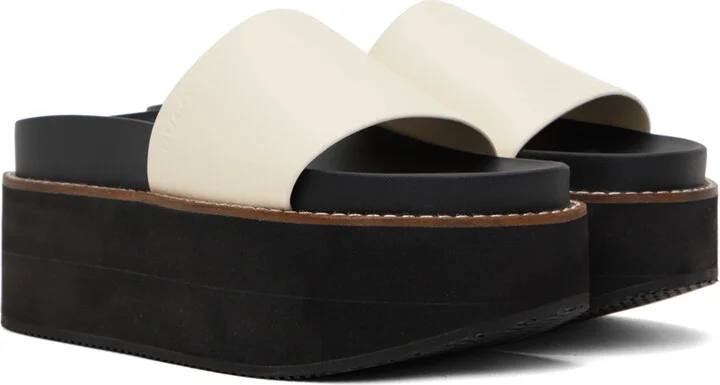 Hugo White Embossed Platform Sandals - Image 4