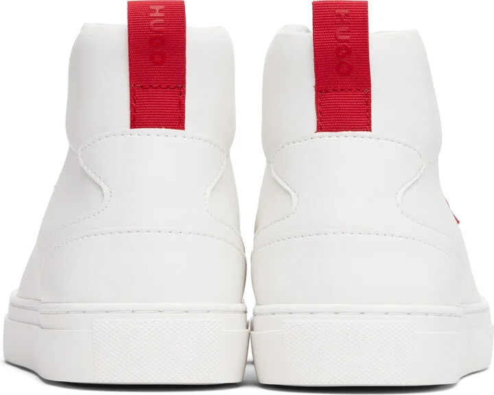 Hugo White Faux-Leather High-Top Sneakers - Image 2