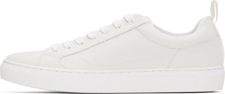 Hugo White Faux-Leather Logo Flag Sneakers - Image 3