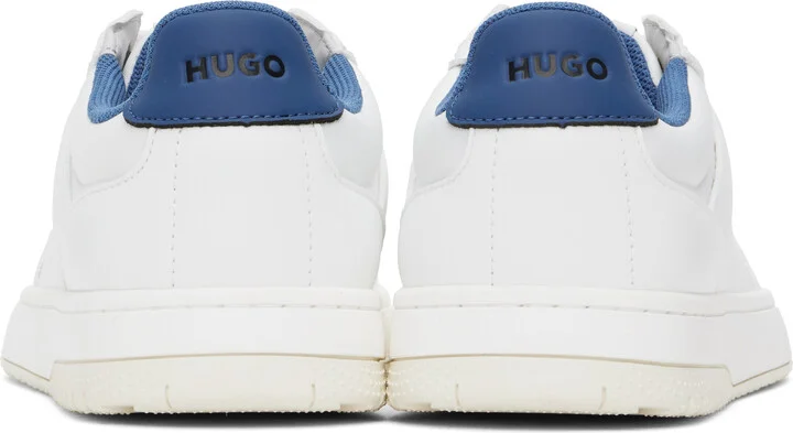 Hugo White Faux-Leather Logo Sneakers - Image 2
