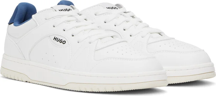 Hugo White Faux-Leather Logo Sneakers - Image 4