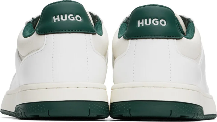 Hugo White Faux-Leather Sneakers - Image 2