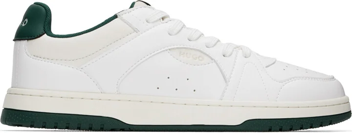 Hugo White Faux-Leather Sneakers