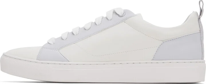 Hugo White & Gray Cupsole Faux-Leather Sneakers - Image 3