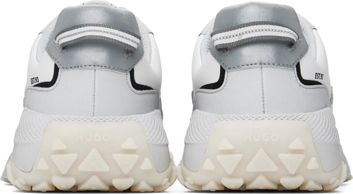 Hugo White & Gray Open Mesh Low-Top Sneakers - Image 2